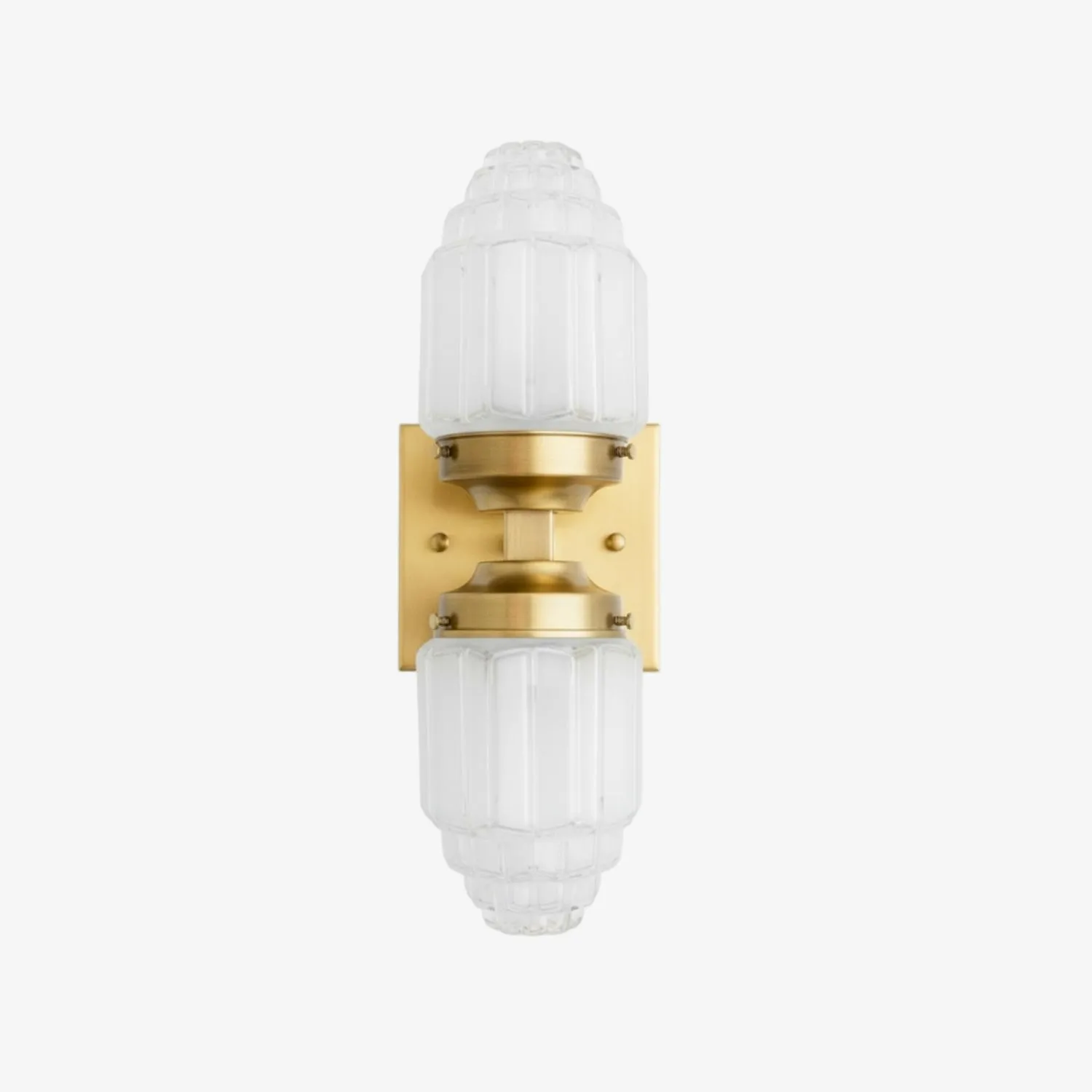 Tierlux Glass Art Deco Wall Sconce - Glass Frosted Globes with Skyscraper Globe KL1444