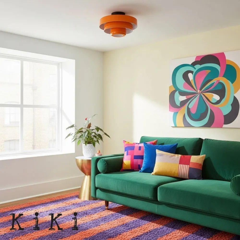 Three-Tier Bauhaus Ceiling Lamp - Bold Colors Ceiling Light for Bedroom or Lounge KL885