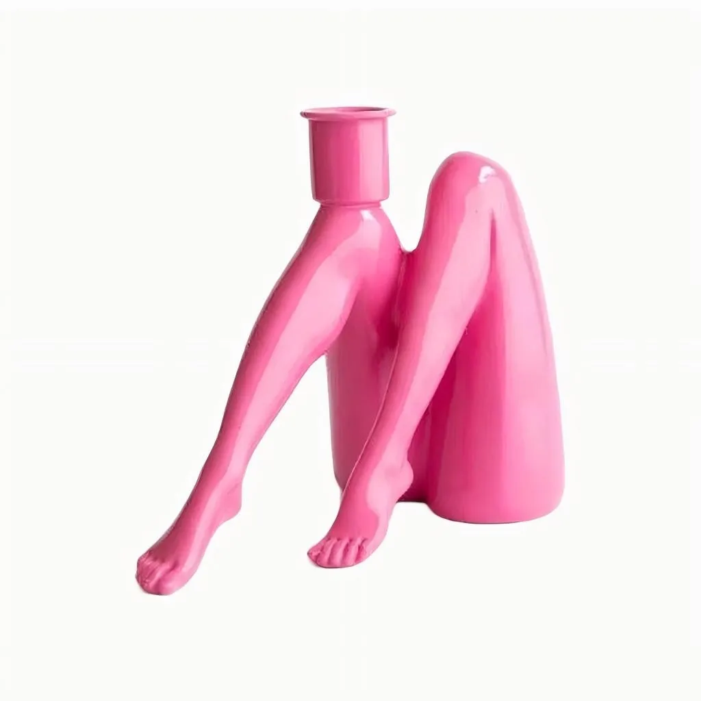 Kickra Sculptural Leg Base Candle Holder - Modern Artistic Design Table Or Living Room Decor KL2204