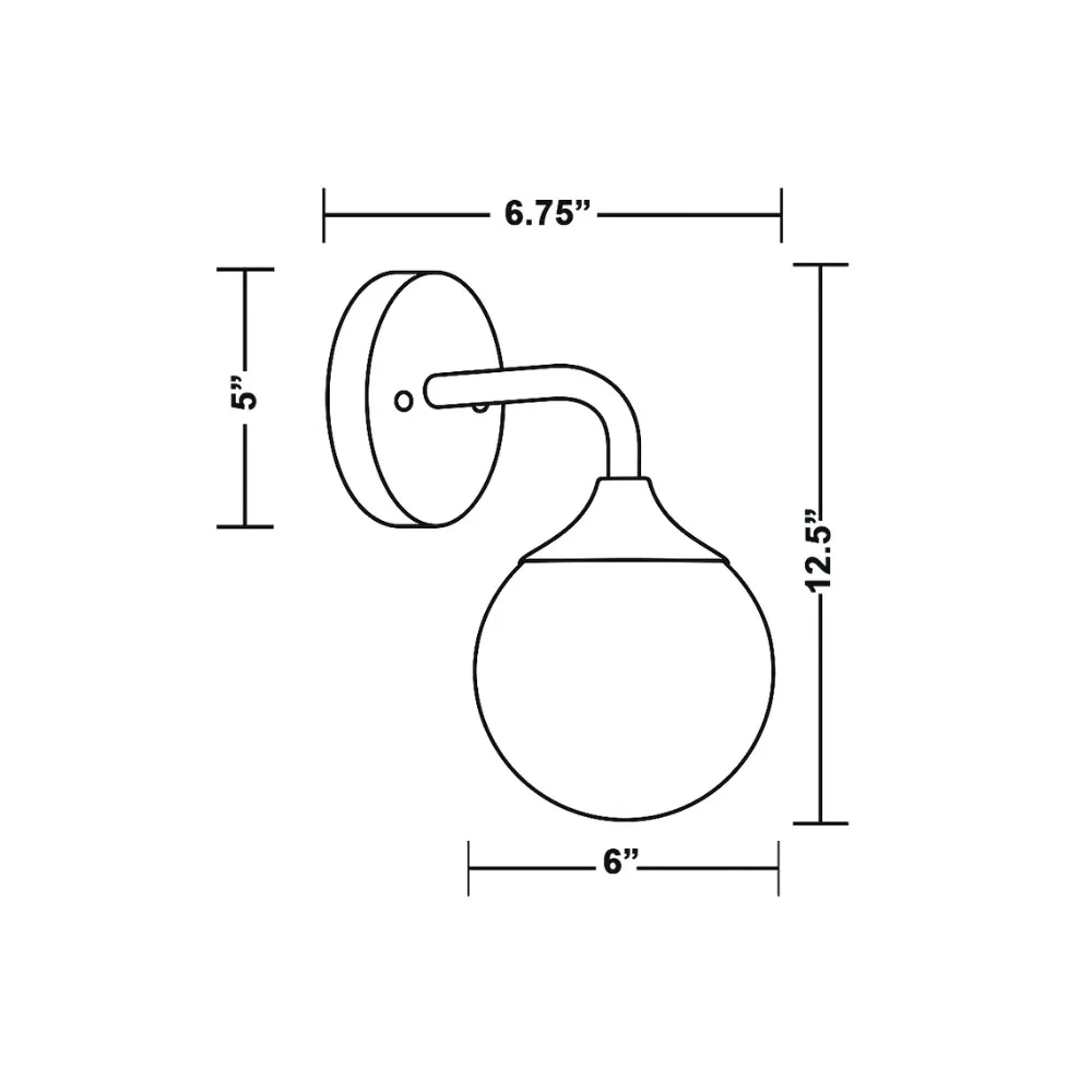 Glorica Glass Wall Sconce - Frosted Globe Light with Brass Fixture KL1512