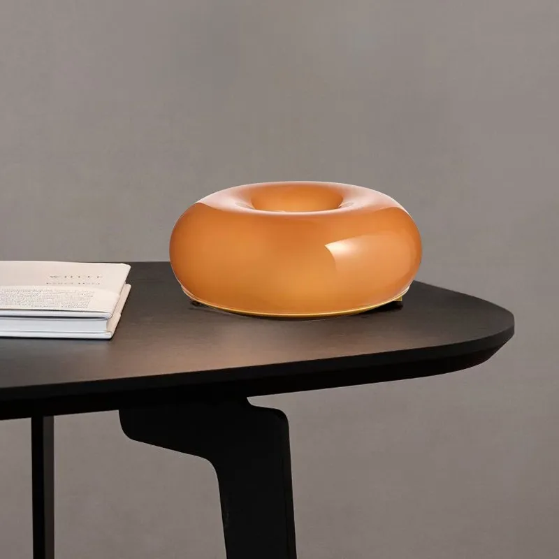 Bauhaus Inspired Round Table Lamp - Donut Glass Wall Light for Home Styling KL25