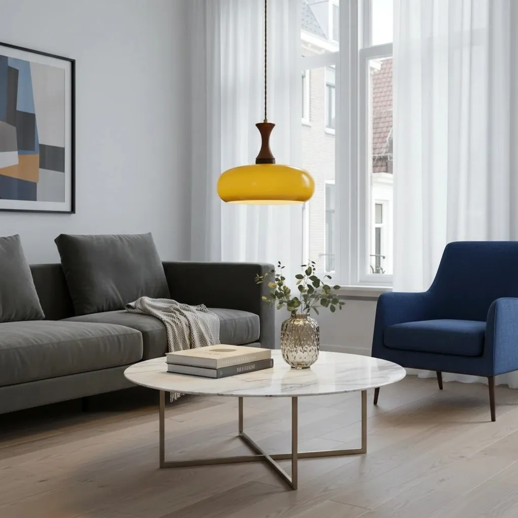 Velora Scandinavian Farmhouse Pendant Light with Glass Shade Modern Plug-In Design KL2315