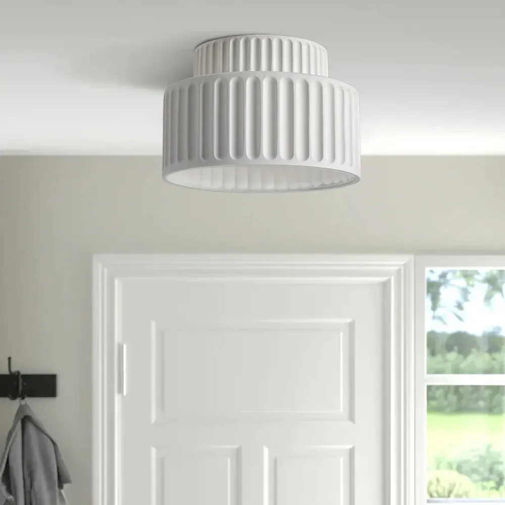 Cream Style Resin Bowl Flush Mount Ceiling Light KL118