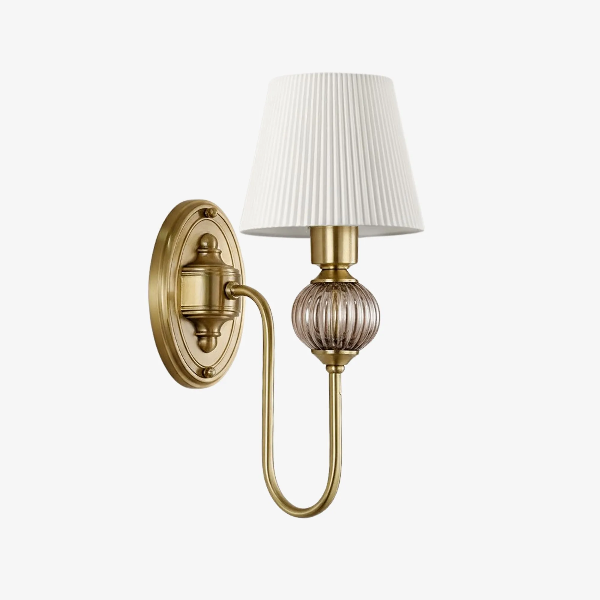 Rowanea Ceramic Wall Sconce with Fabric Shade and Metal Finish - Farmhouse Modern Hallway Light KL2197