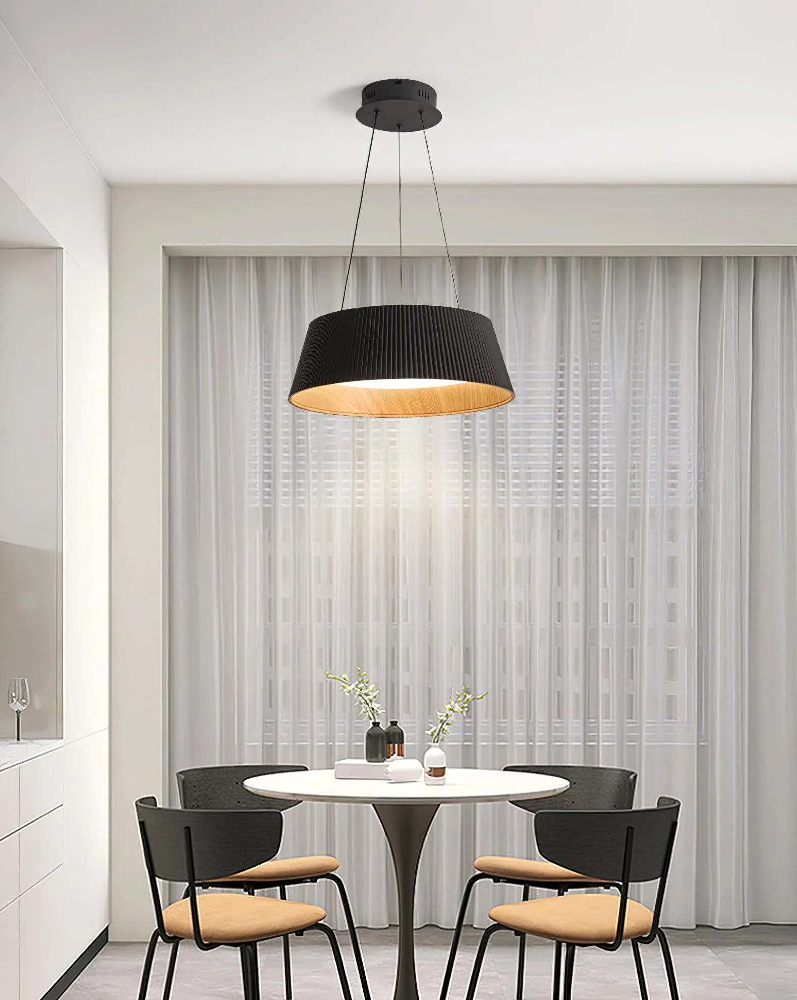 Minimalist Corrugated Lampshade Bedroom Pendant Lamp KL334