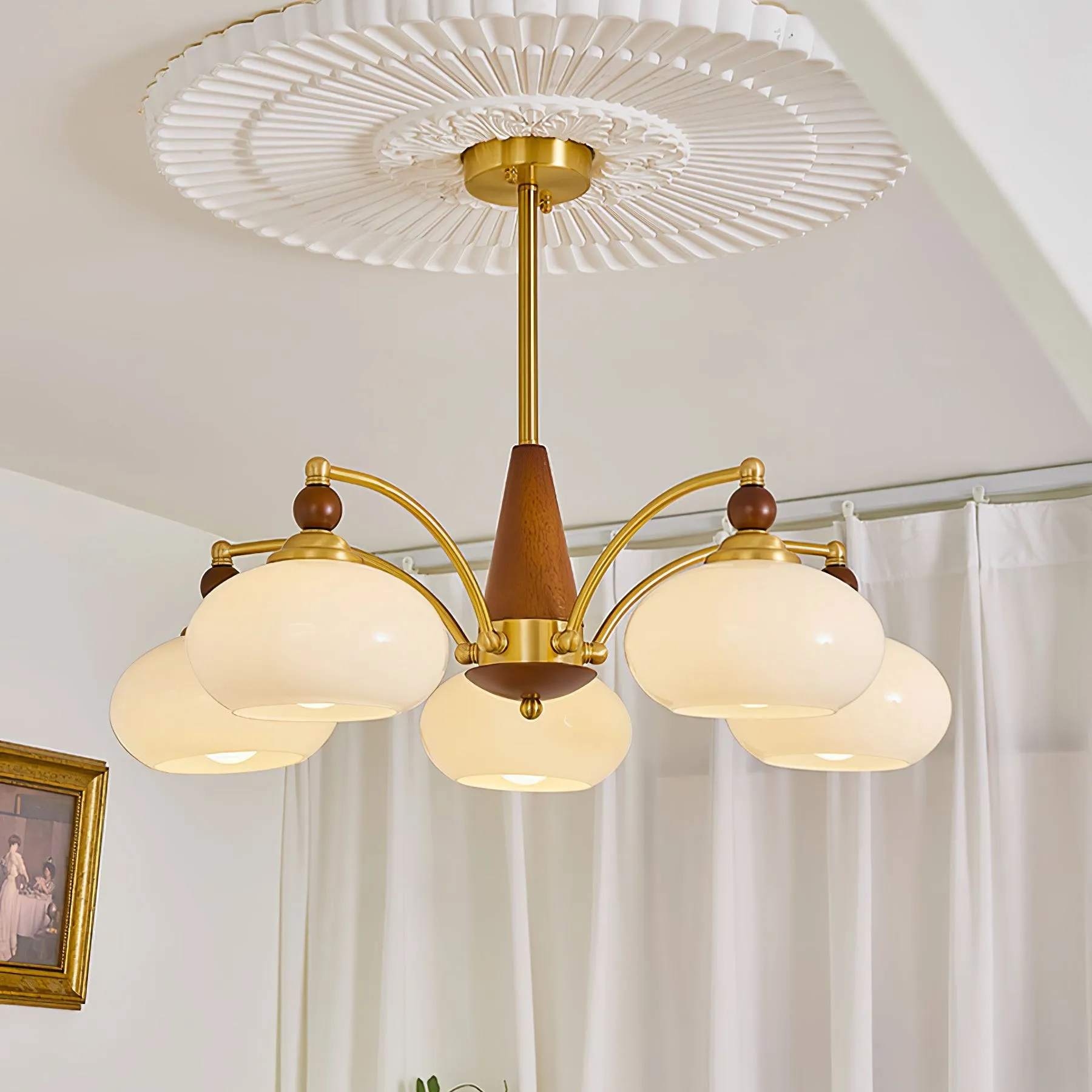 Vintage Multihead Persimmon Chandelier KL609