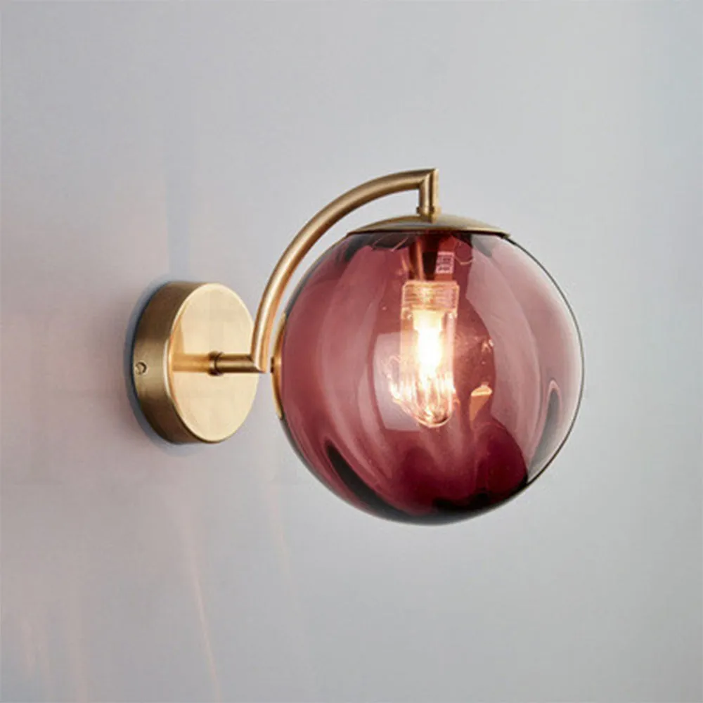 Modern Glass Multi-Color Spherical Gold Lamp Pole Wall Lamp KL502