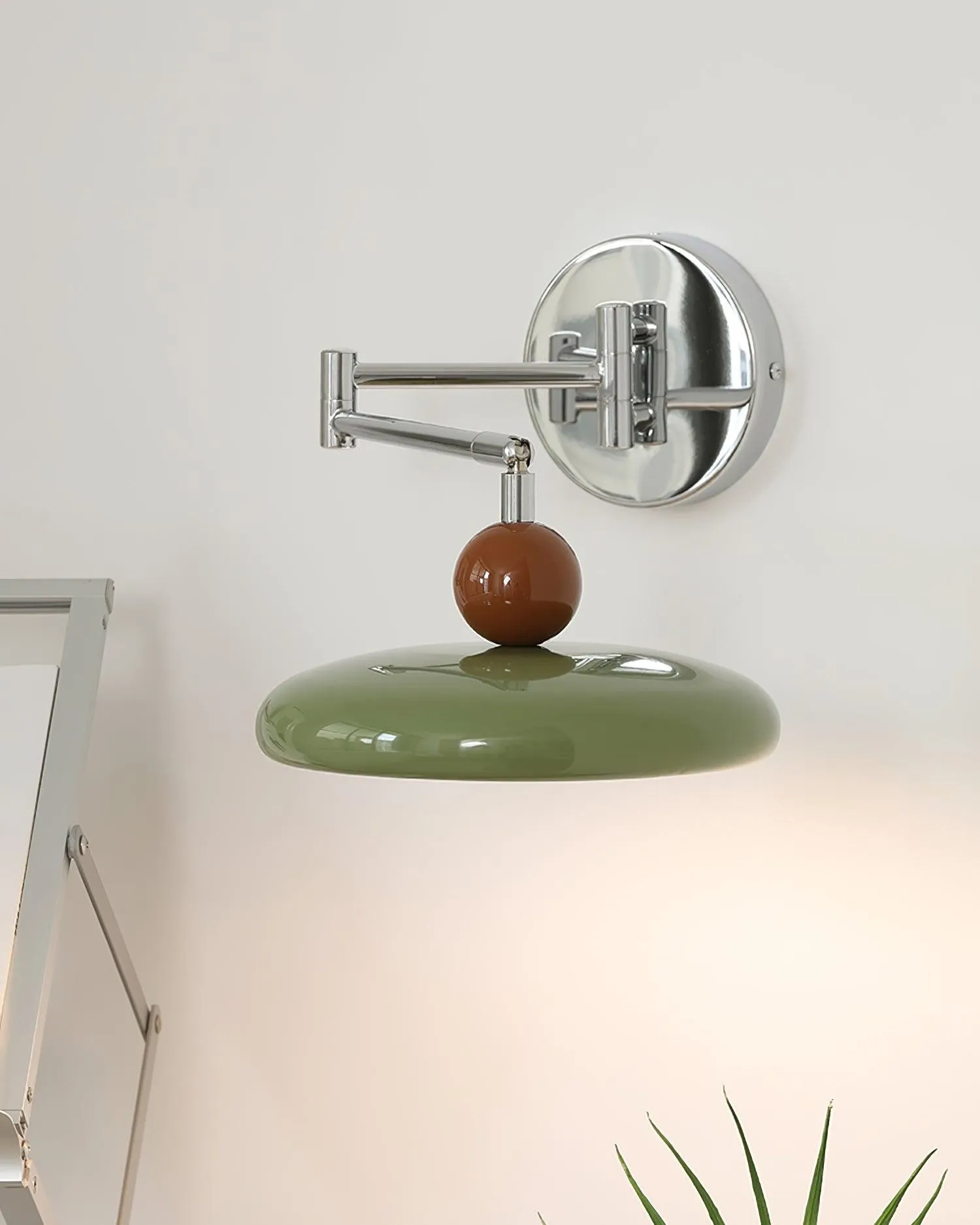 Cream Style Adjustable Swing Arm Disc Reading Wall Lamp KL458