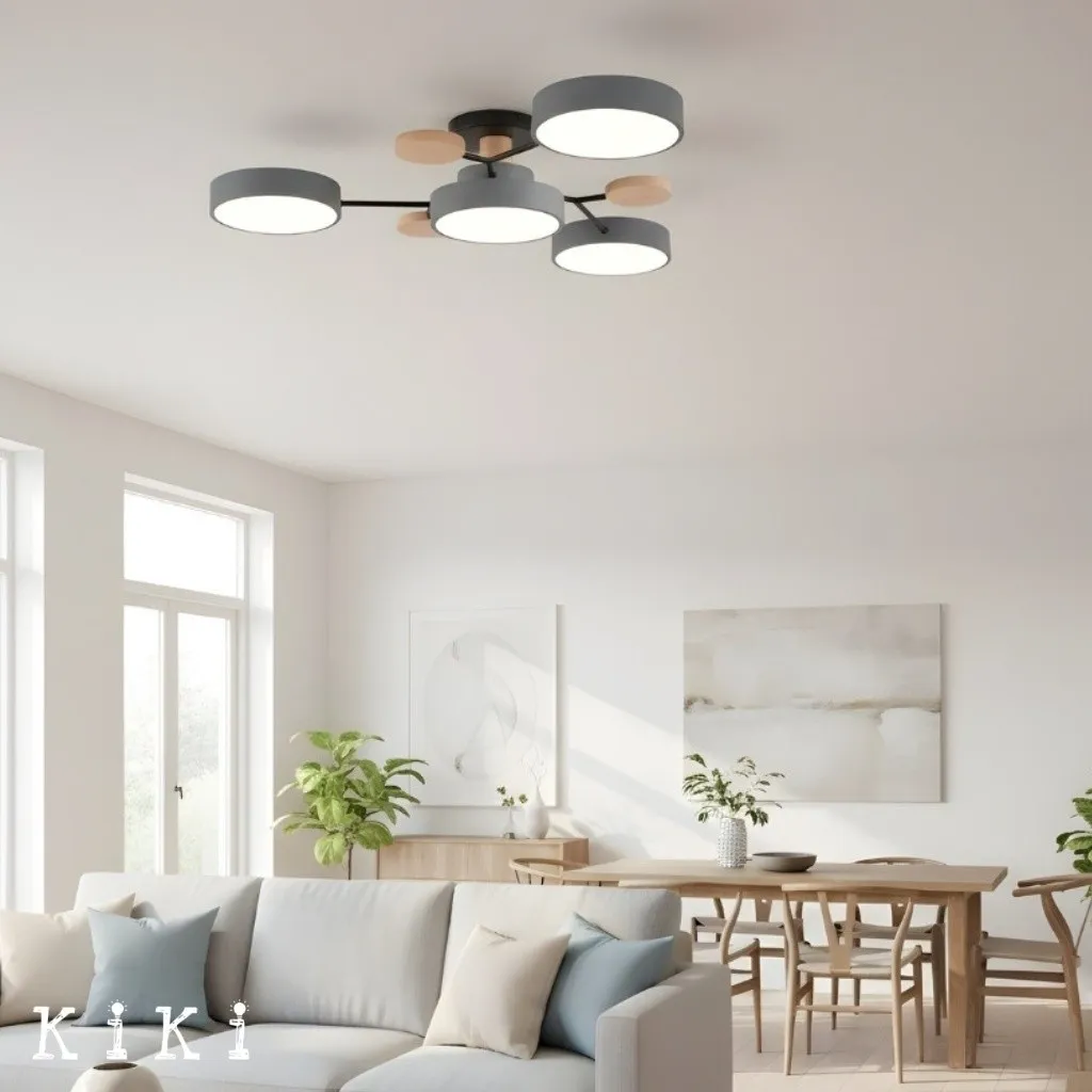 Nordic LED Branched Circle Wooden Ceiling Light KL39