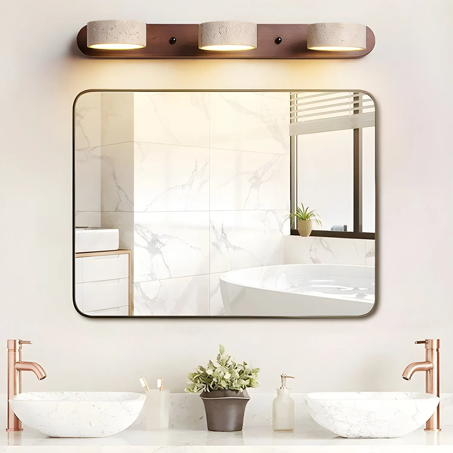 Minimalist Multi Light Travertine Wall Sconce KL892