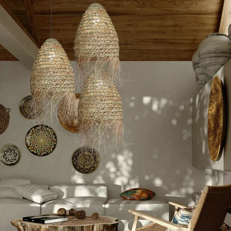 Farmhouse Creative Rattan Woven Pendant Lamp KL200