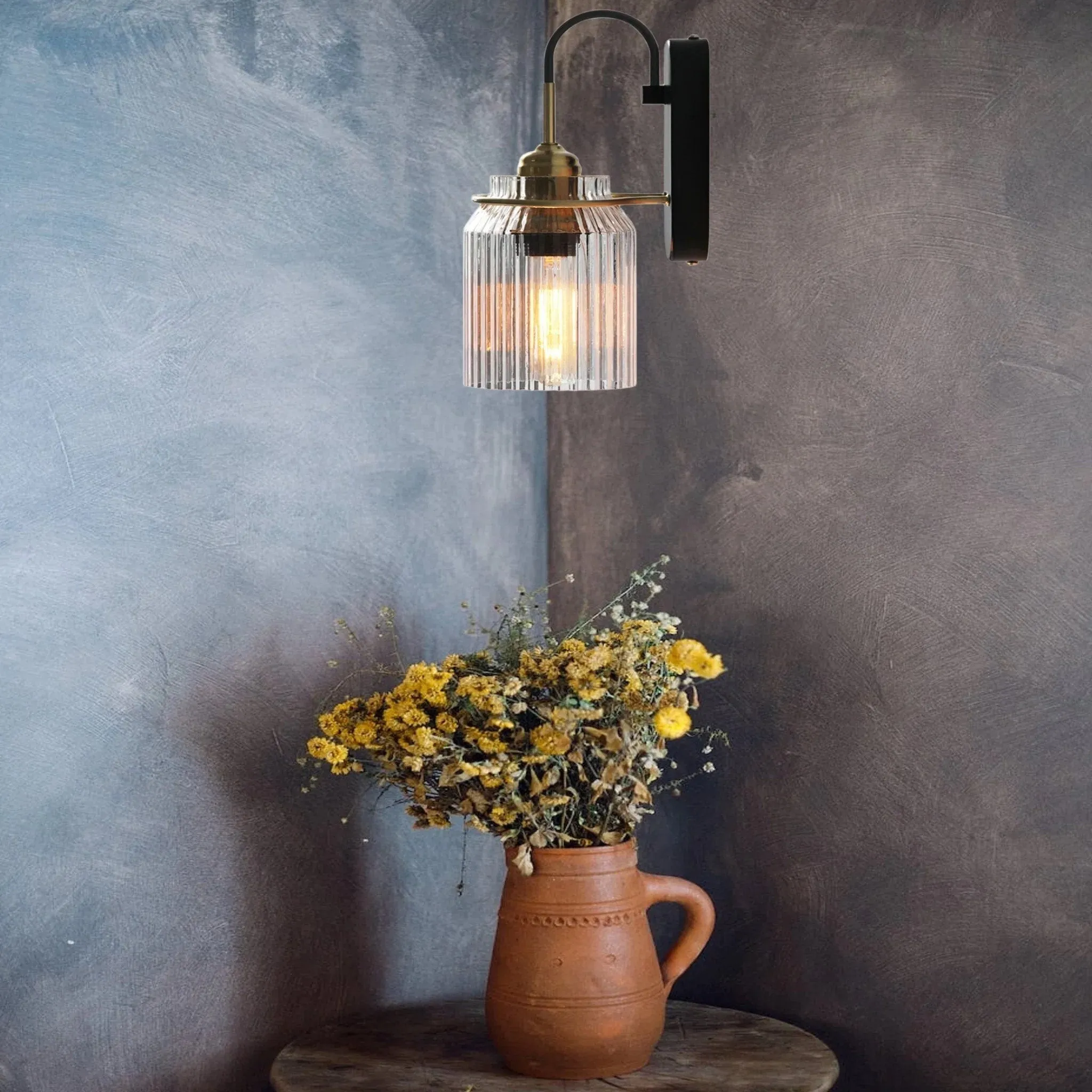 Nordic Columnar Glass Mirror Front Wall Lamp KL529