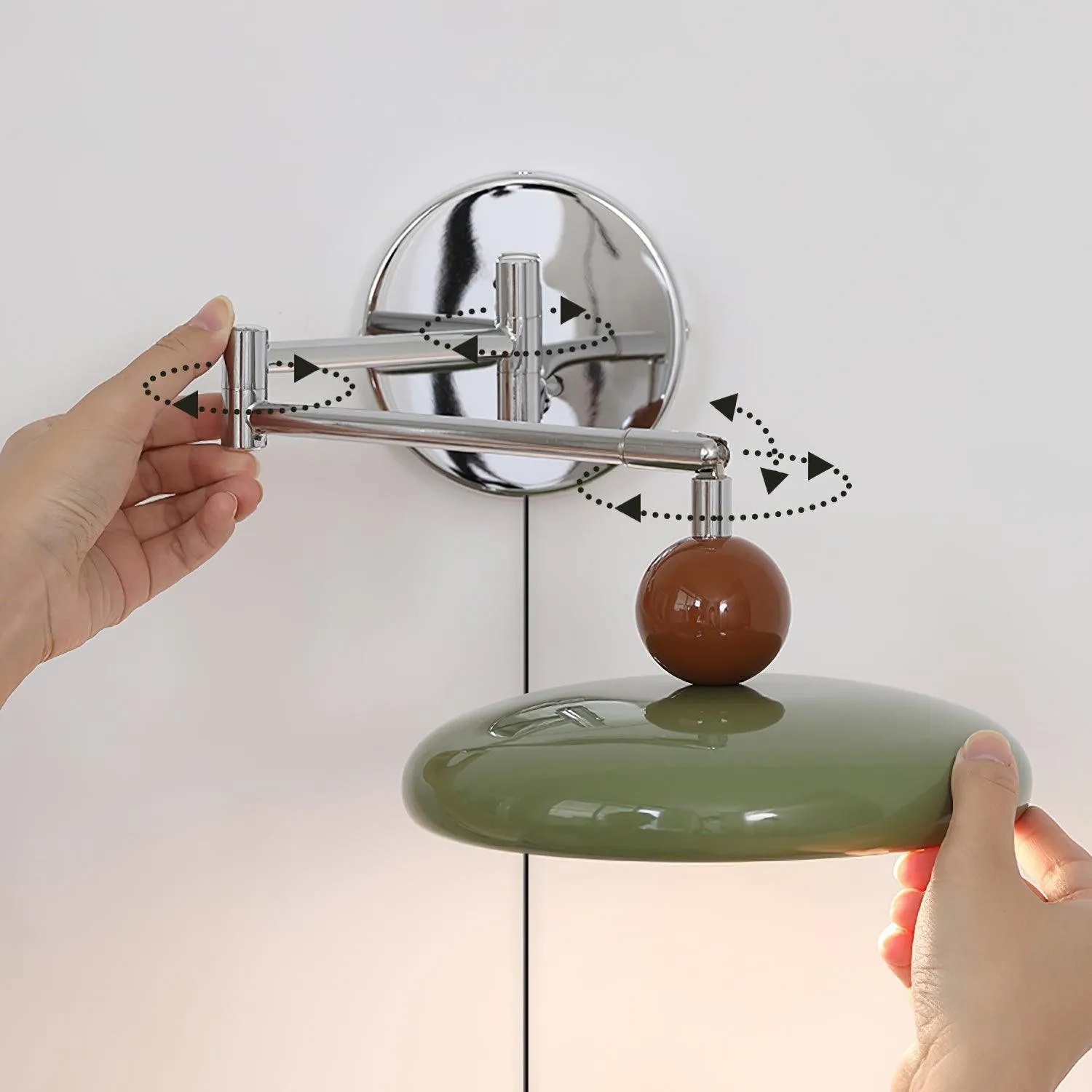 Swing Arm Bedside Plug In Wall Lamp KL457