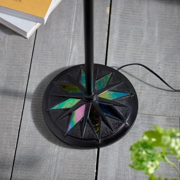TF Dark Star Tiffany Task Floor Lamp - Art Deco Stained-Glass Floor Light for Living Room KL2006
