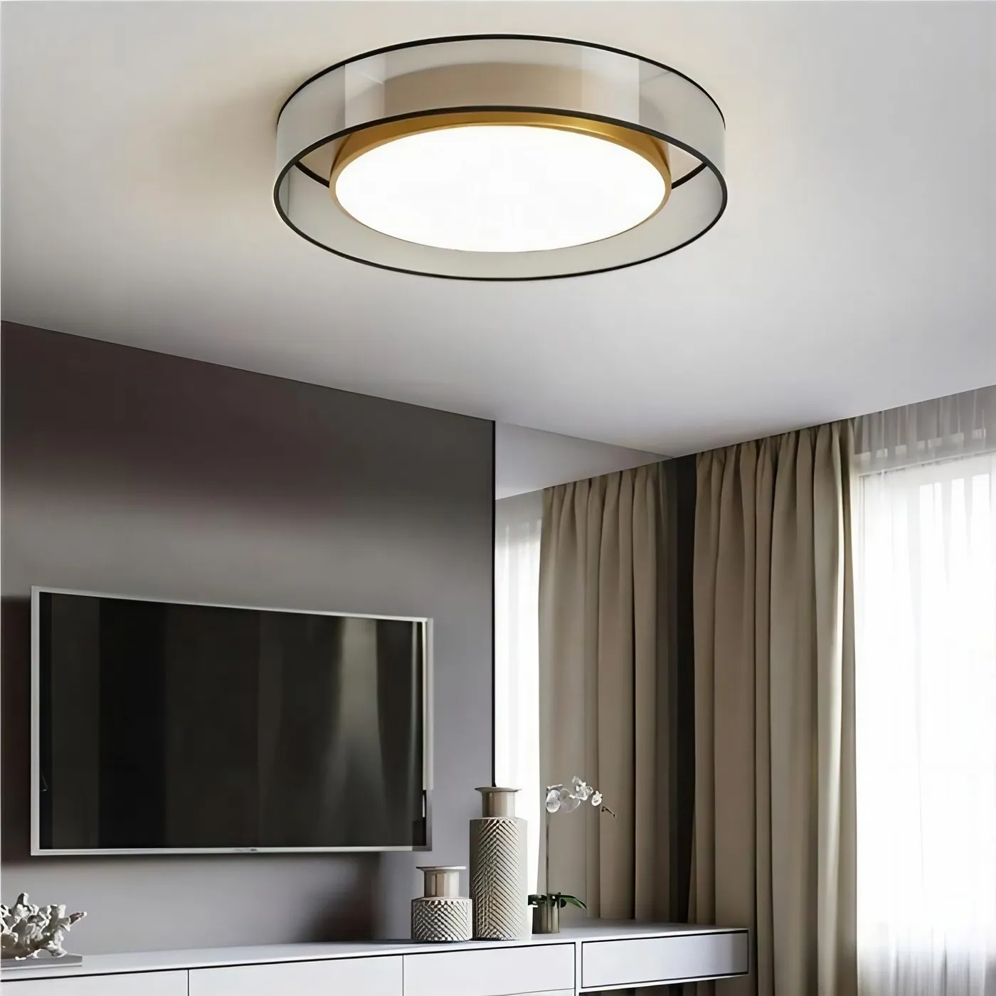 Scandinavian Unique Luxury Round LED Ceiling Lamp KL804