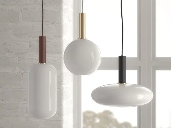 Brass Pendant & Opal Shade