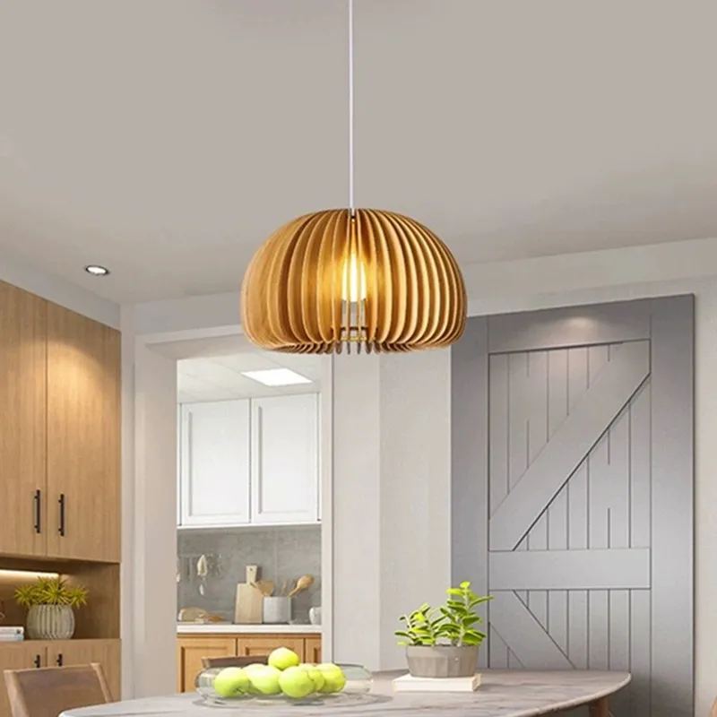 Creative Wooden Pumpkin Pendant Lamp KL112
