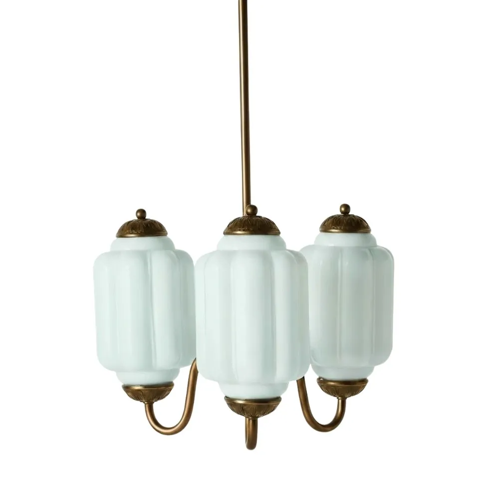 Vintage Eloise Glass 3 Lights Chandelier For Living Room KL928