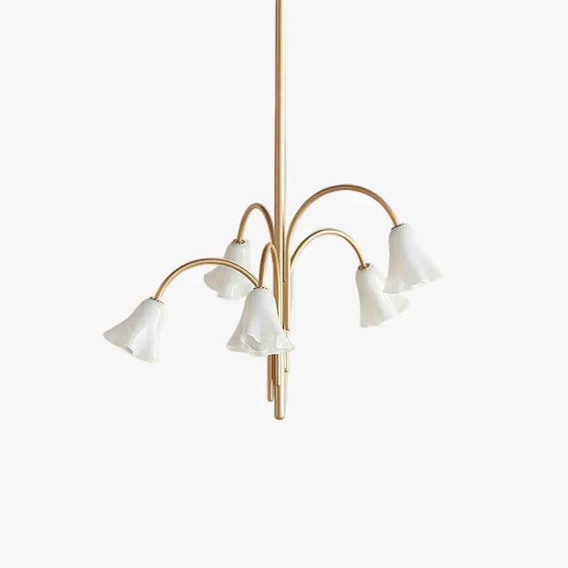 Bellina Modern Romantic Chandelier - Botanical Lily Design with Glass Flowers KL1449