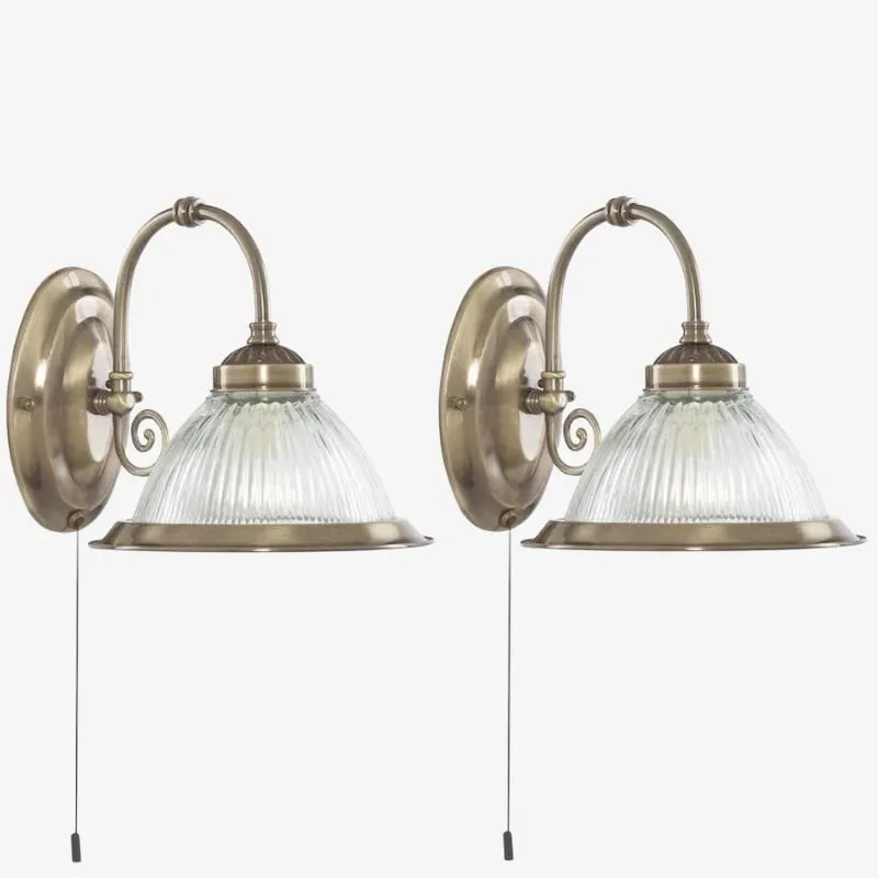 TF Vintora Ribbed Glass Wall Lamp - Industrial Bell Shape for Diner and Hallway KL1959
