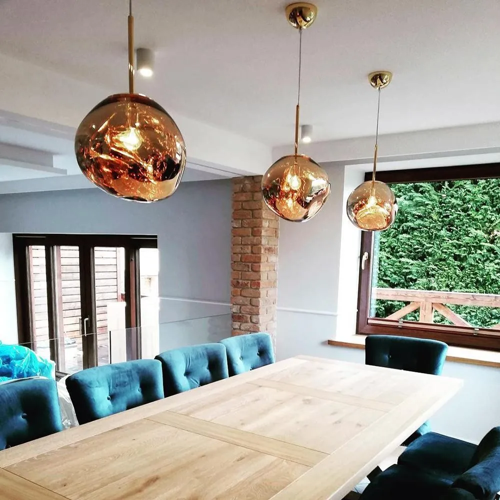 Glass Melt Pendant Light - Artistic Molten Pendant Light For Living Room And Dining Room