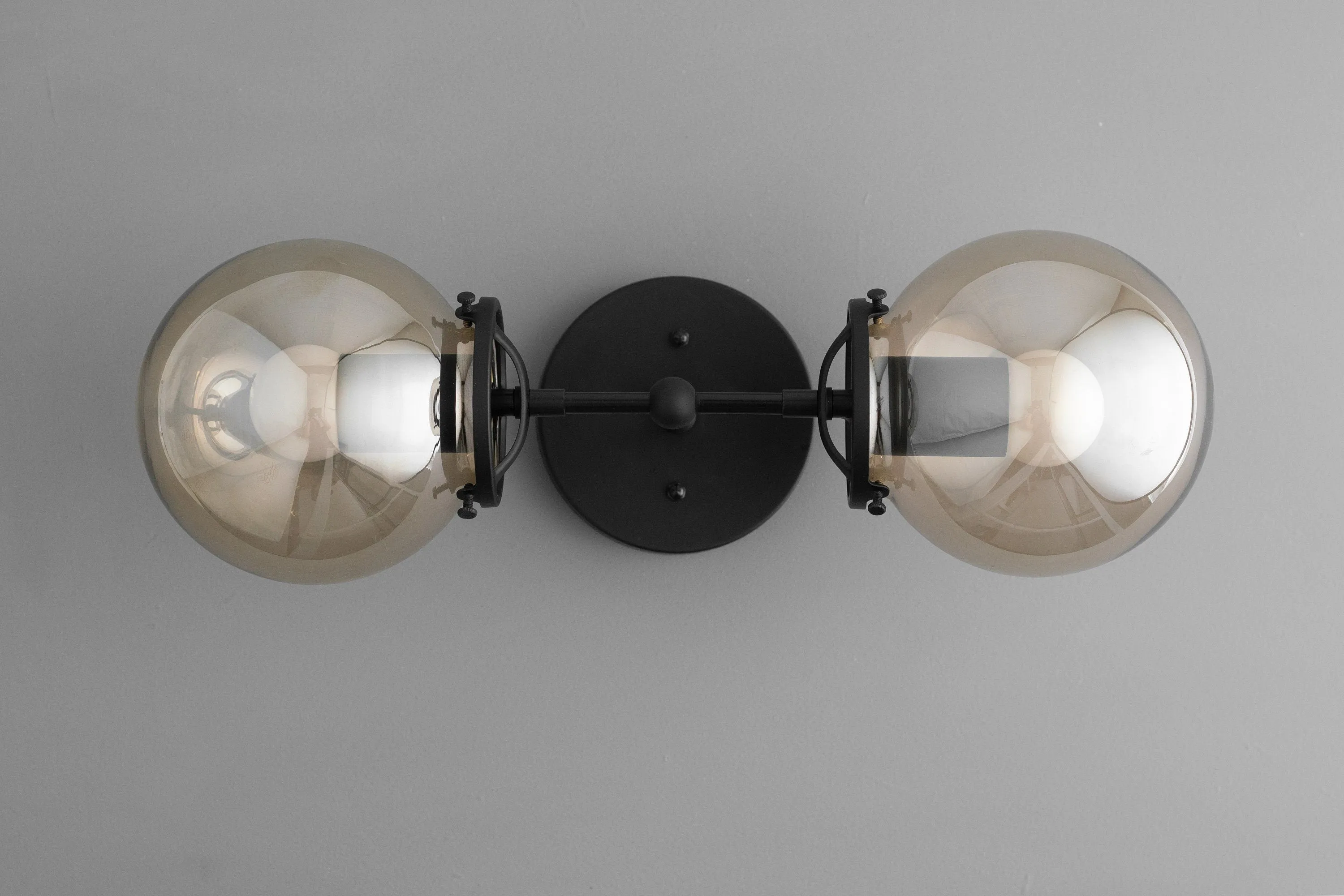 Lumio Globe Double Globe Vanity Wall Light - Rustic Farmhouse Bathroom Wall Fixture KL1467