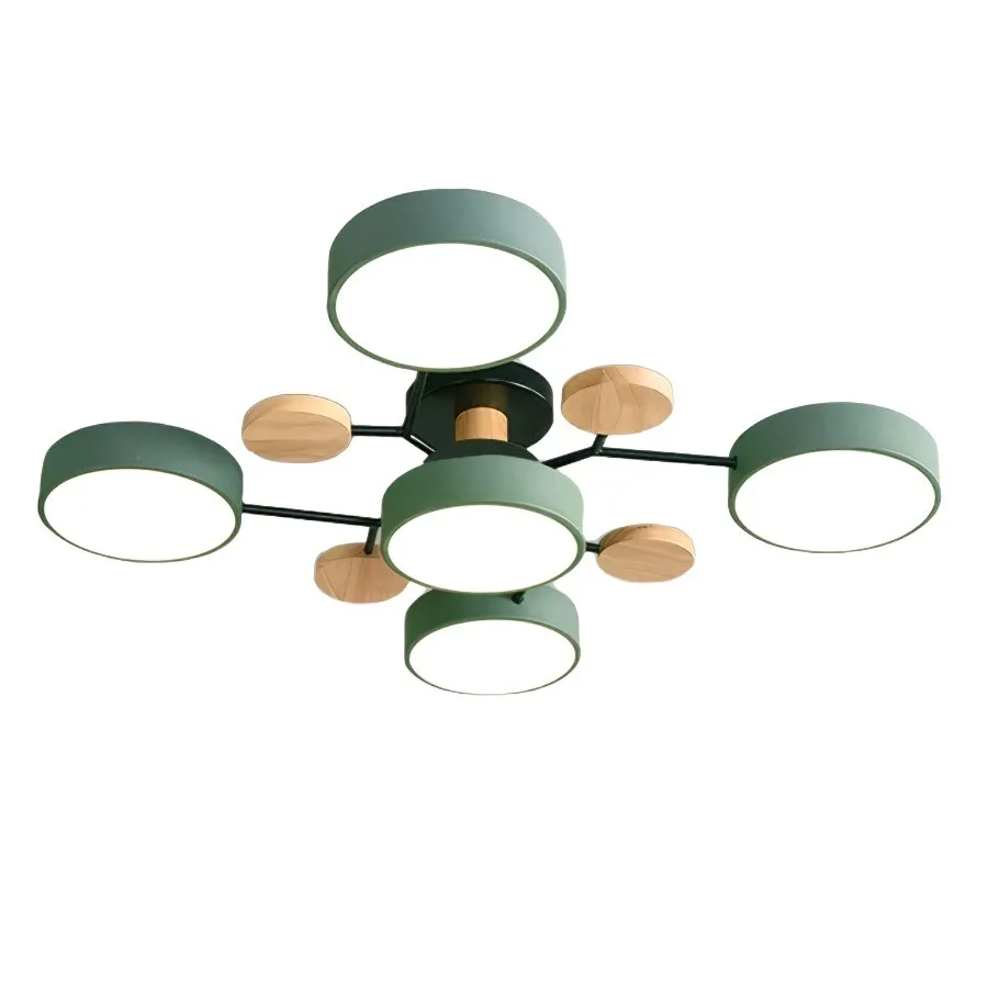 Nordic LED Branched Circle Wooden Ceiling Light KL39