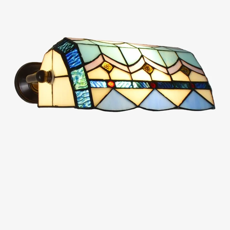 TF Tivanny Floral Stained Glass Wall Light - Tiffany Inspired Wall Sconce for Bedroom A24
