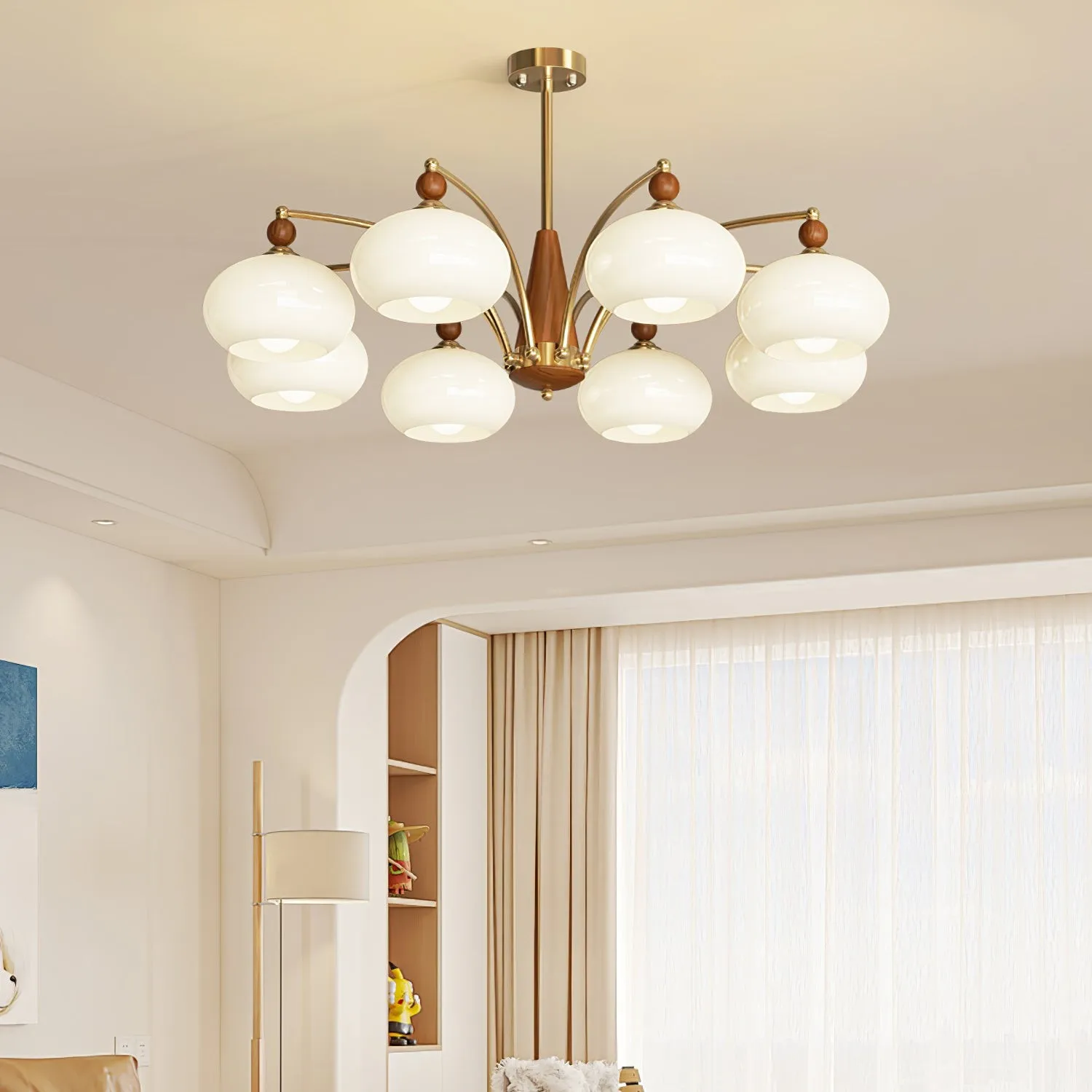Vintage Multihead Persimmon Chandelier KL609