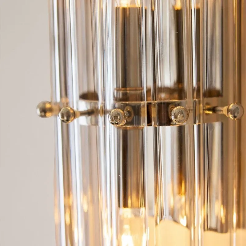 Elegant Gold Fluted Crystal Wall Sconce KL891