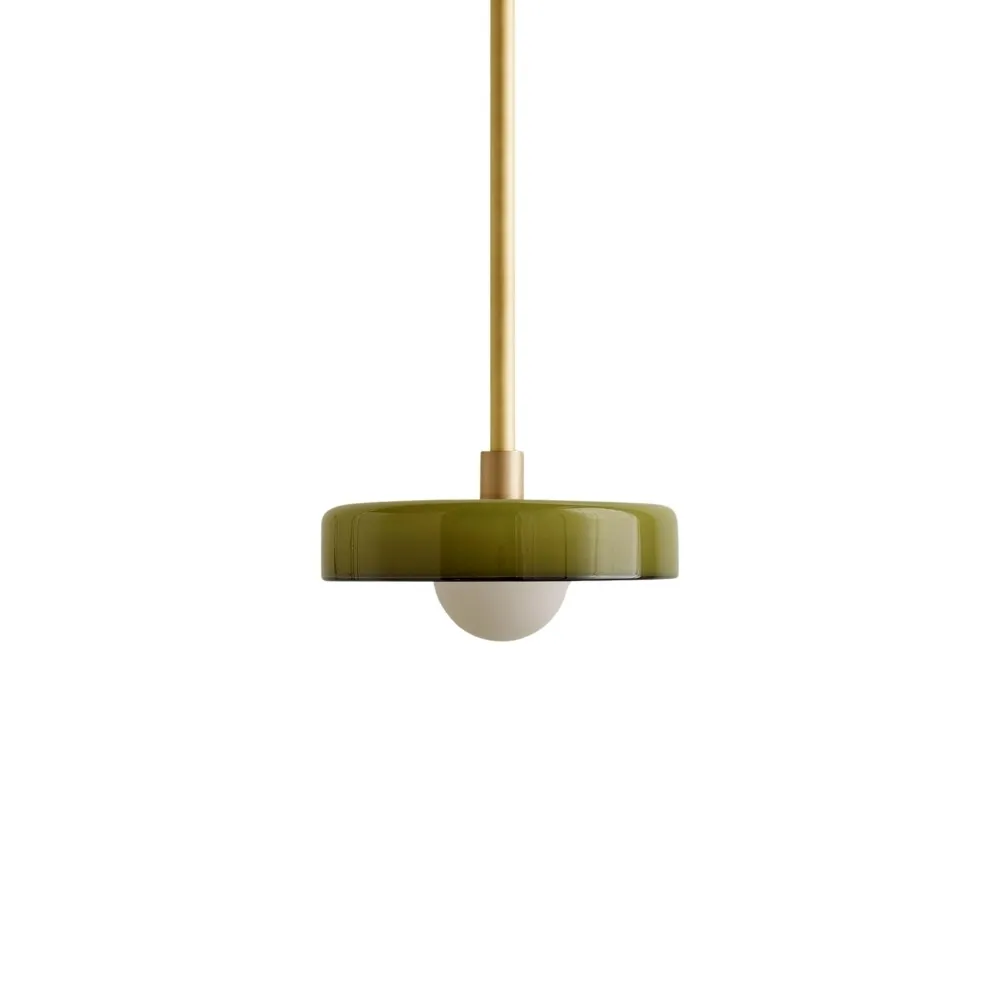 Metal Rod Glass Disc Orb Pendant Light KL923
