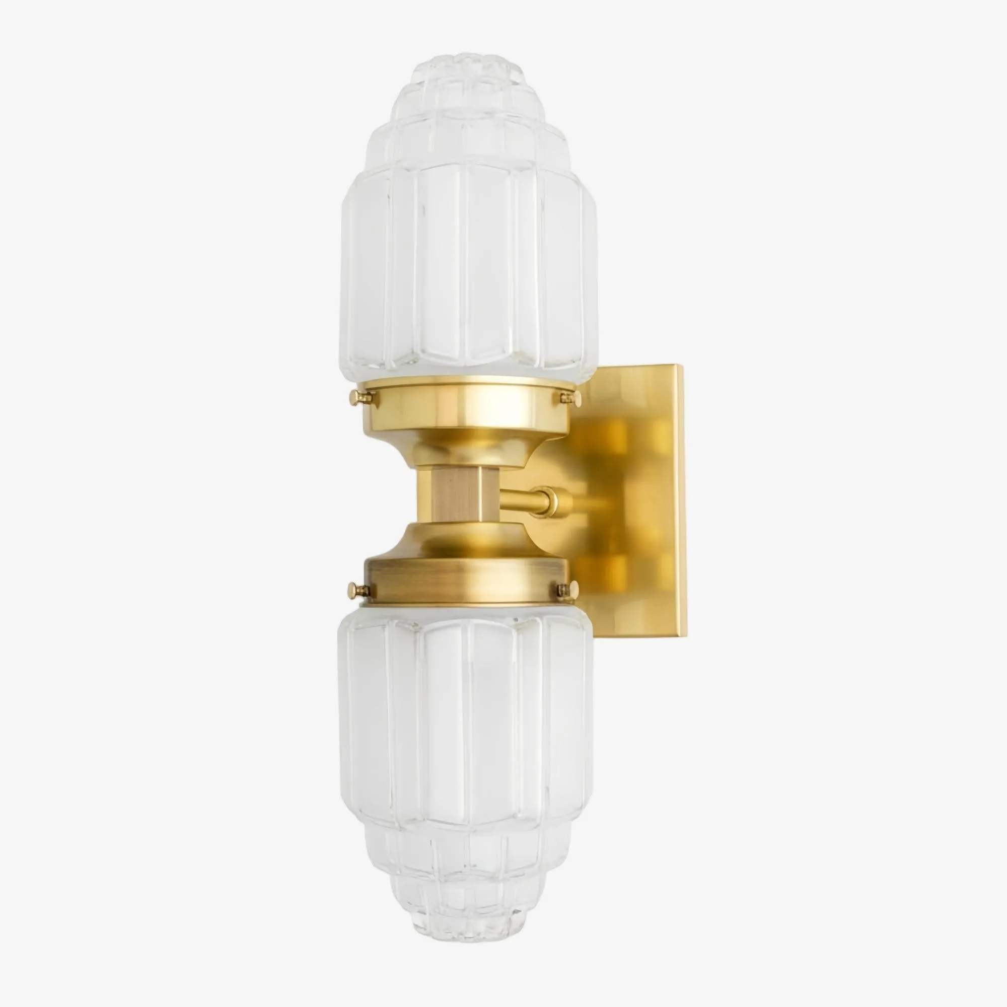 Tierlux Glass Art Deco Wall Sconce - Glass Frosted Globes with Skyscraper Globe KL1444
