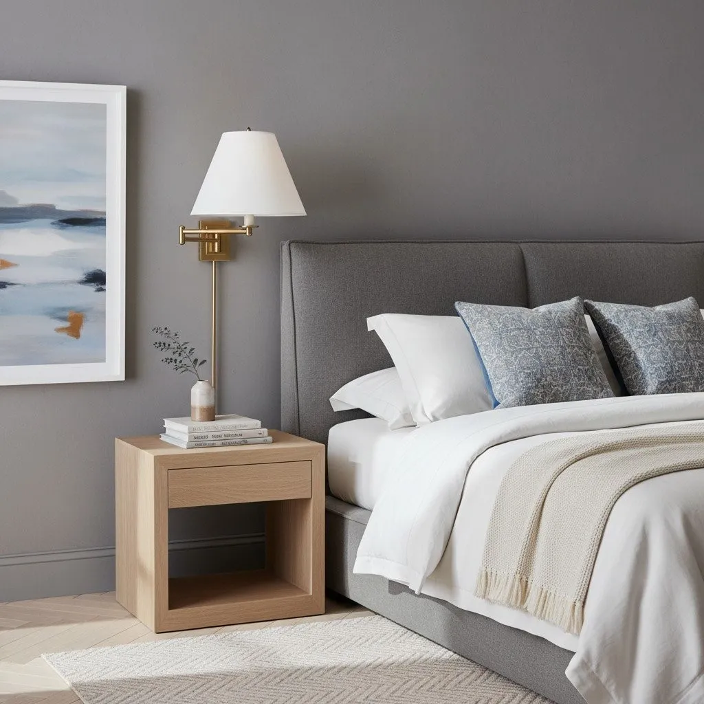 Arcuma Swing Arm Metal Wall Lamp - Retro Rotating Sconce for Bedside Reading KL2067