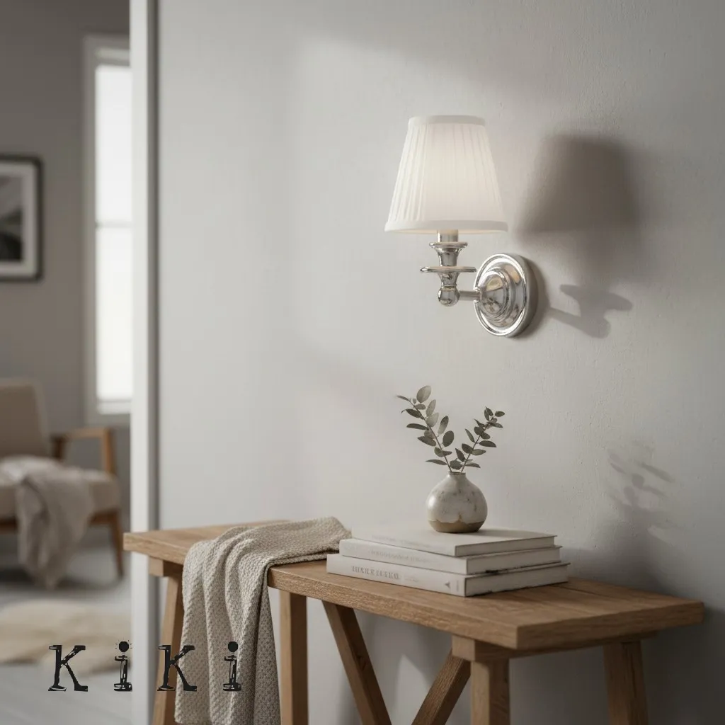 Kalvora Classic Sculpted Wall Sconce – Fabric Shade Sconce For Indoor Accent Lighting KL1162