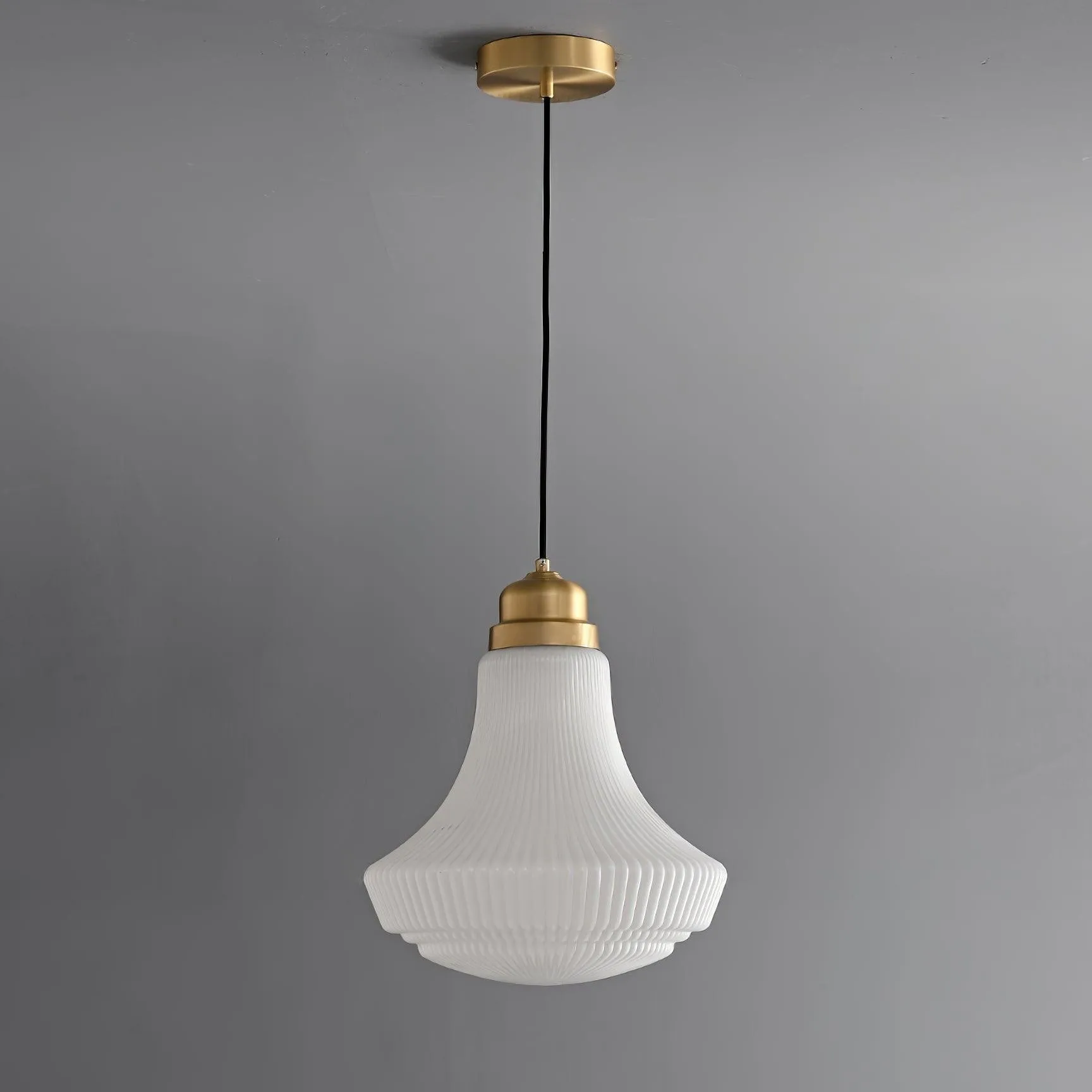 Classical Brass Alabaster Glass Pendant Lamp KL646