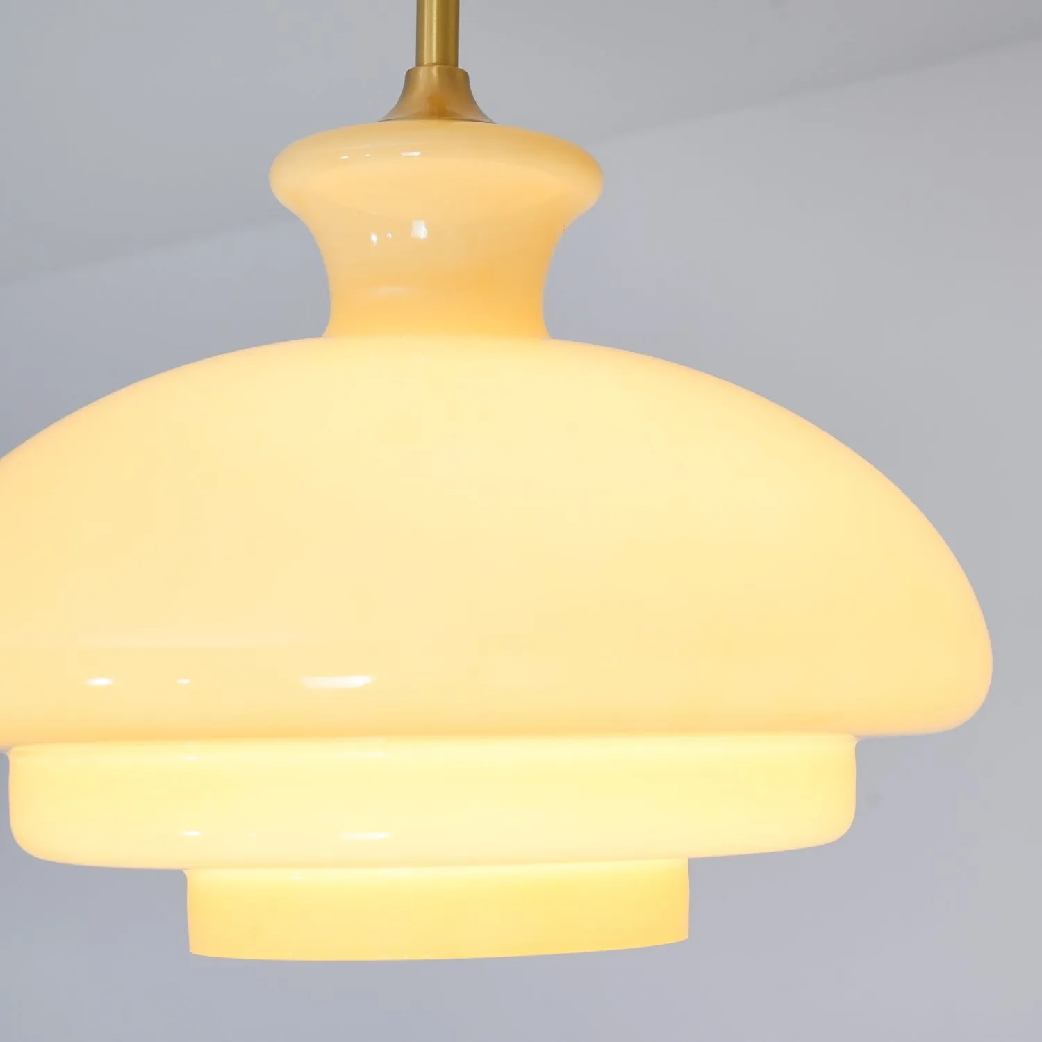 Round Yellow Stylish Simple Glass Pendant Lamp KL558