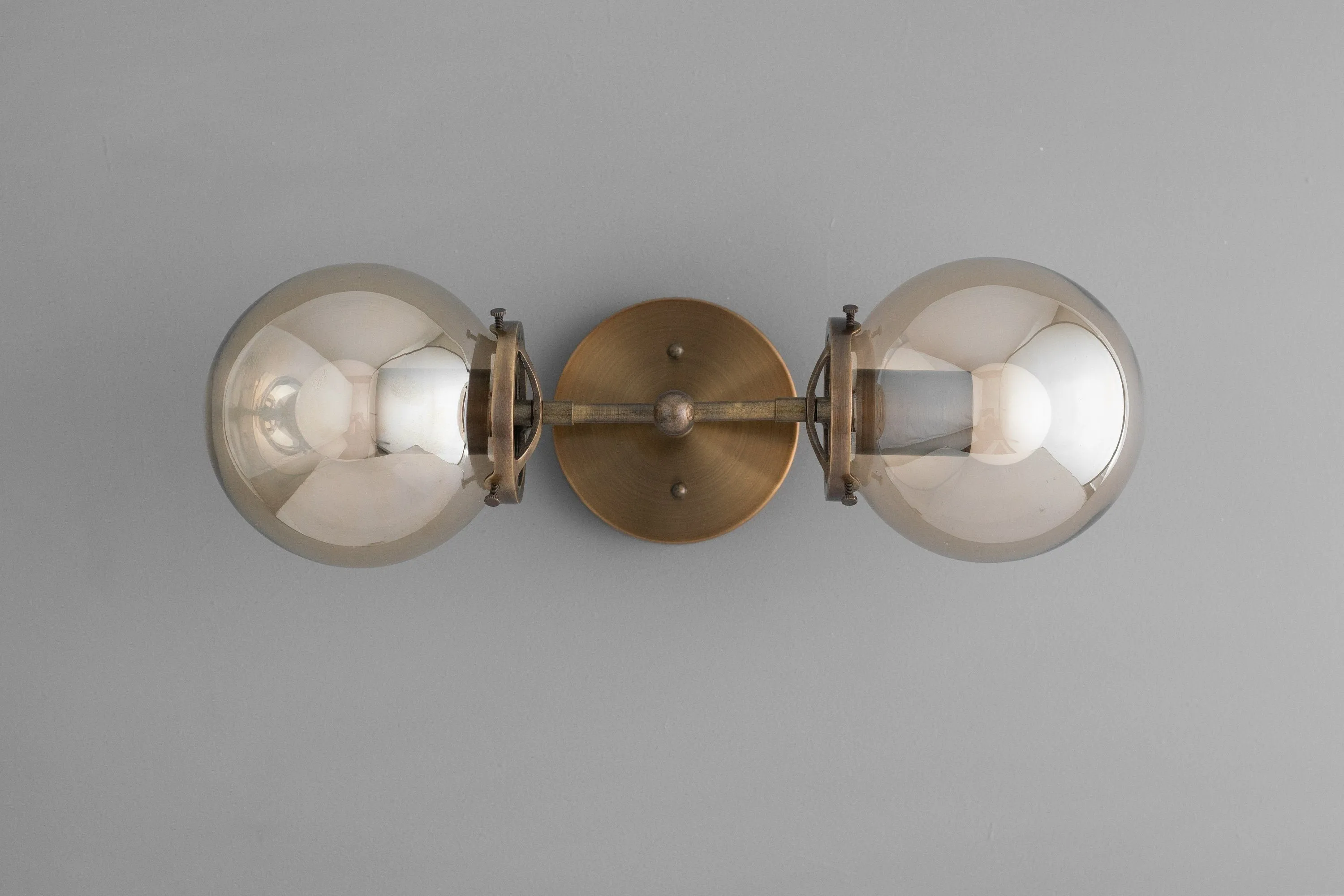 Lumio Globe Double Globe Vanity Wall Light - Rustic Farmhouse Bathroom Wall Fixture KL1467