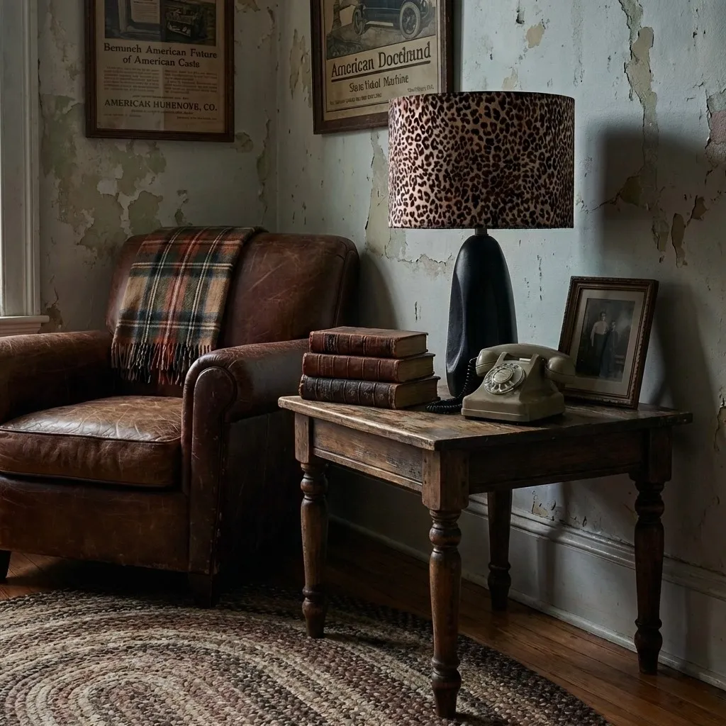 Wildlux Leopard Pattern Statement Drum Lampshade - Decorative Fabric Shade for Home Interiors KL2264