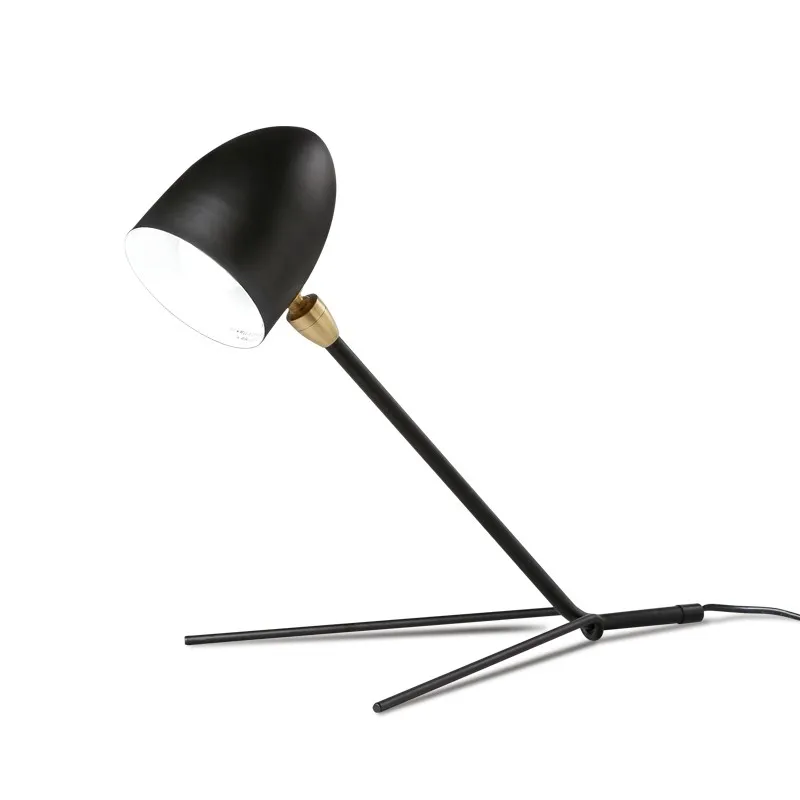 Geometric Metal Frame Tripod Table Lamp - Minimalist Modern Accent Light for Bedroom or Office