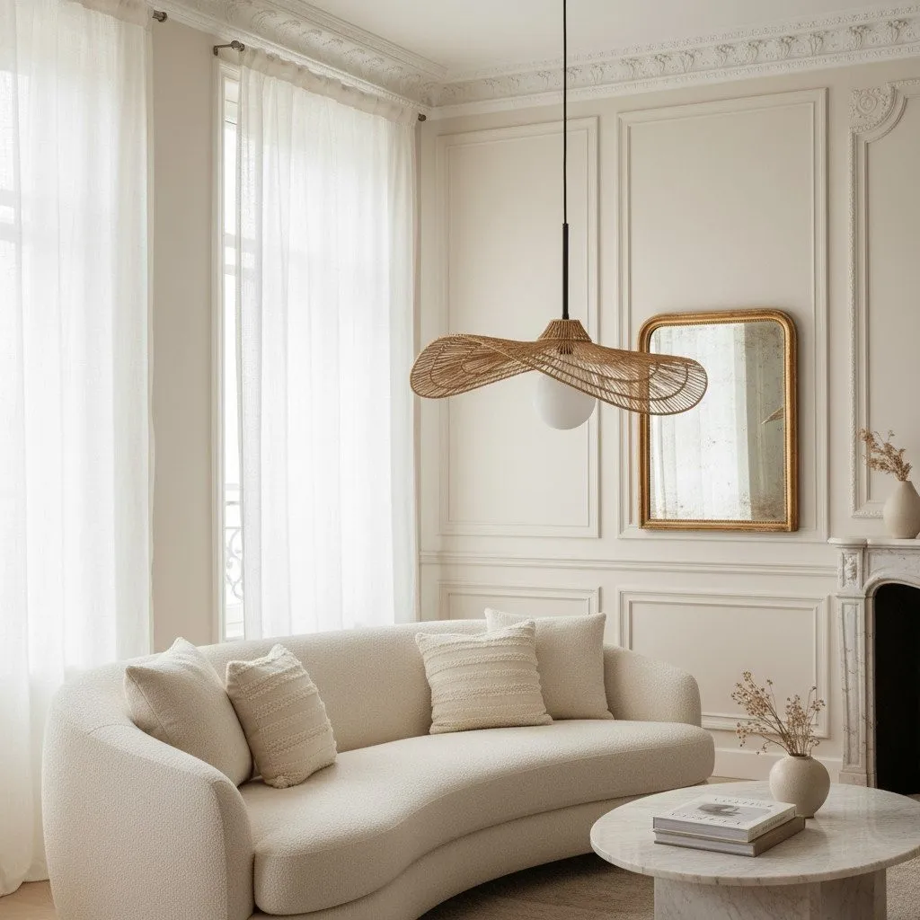 Florevian Tiered Shade Pendant Light with Woven Textured Design for Dining Room KL1598