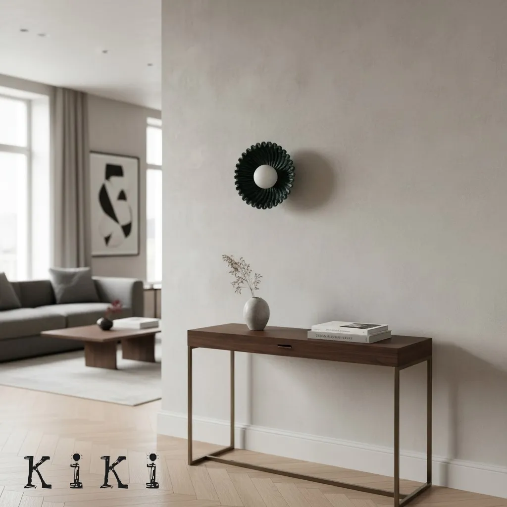 Sculptural Ceramic Wall Sconce – Opal Globe Sconce with Ceramic Finish KL246
