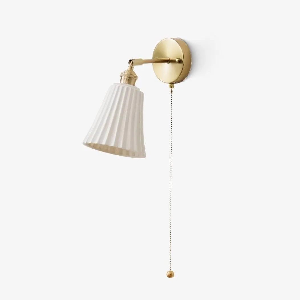 Modern Pull Cord Metal Ceramics Indoor Wall Lamp for Bedroom KL717