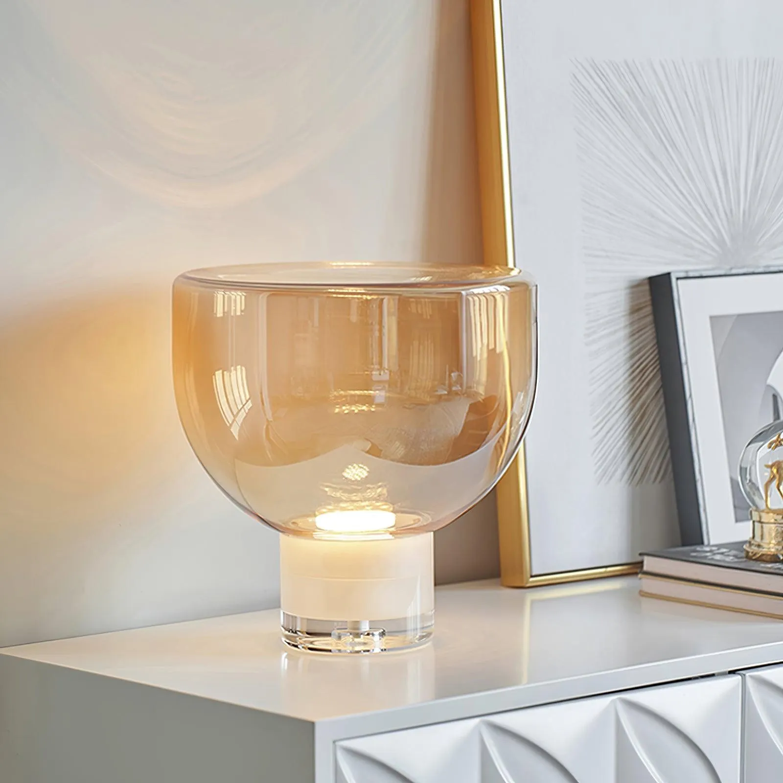 Nordic Simple Modern Luxury Glass Table Lamp For Study Room KL207