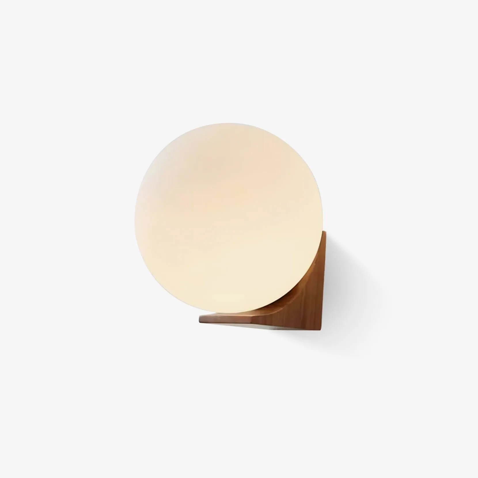 Minimalist Wooden Geometric Bracket Glass Globe Wall Lamp KL361