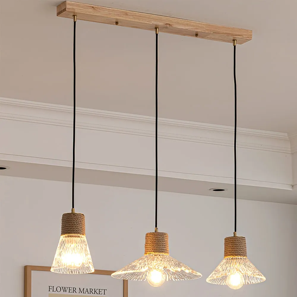 Hemp Rope Glass Pendant Lamp KL1030