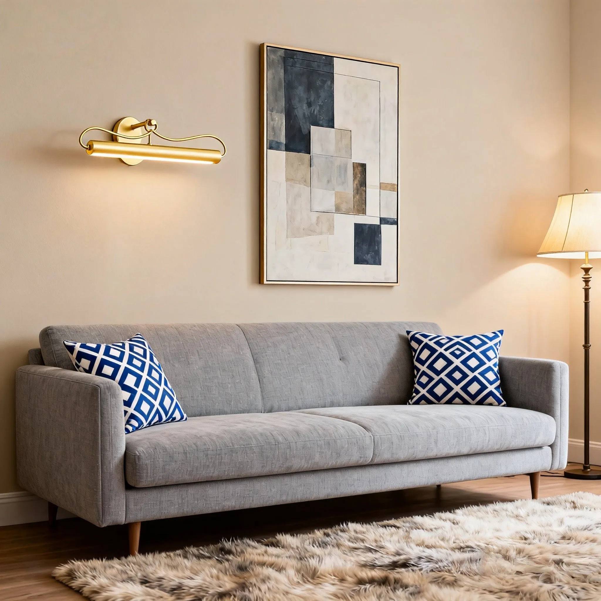 Aurix Picture Light Sconce with Curved Arm Design - Elegant Wall Lighting for Art & Living Spaces KL1759