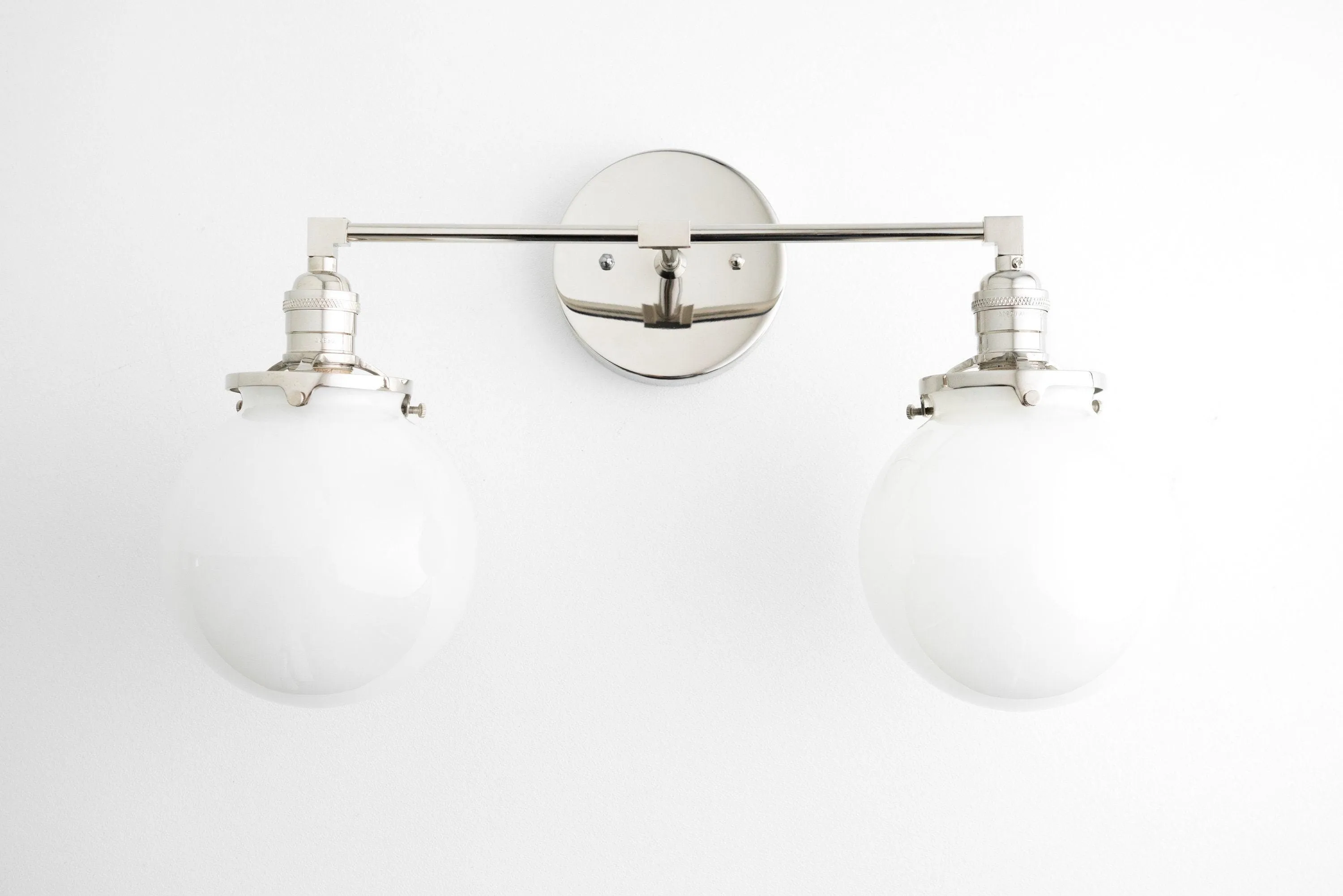 Lumio Globe Glass Globe Vanity Light - Modern Two Light Bathroom Sconce KL1404