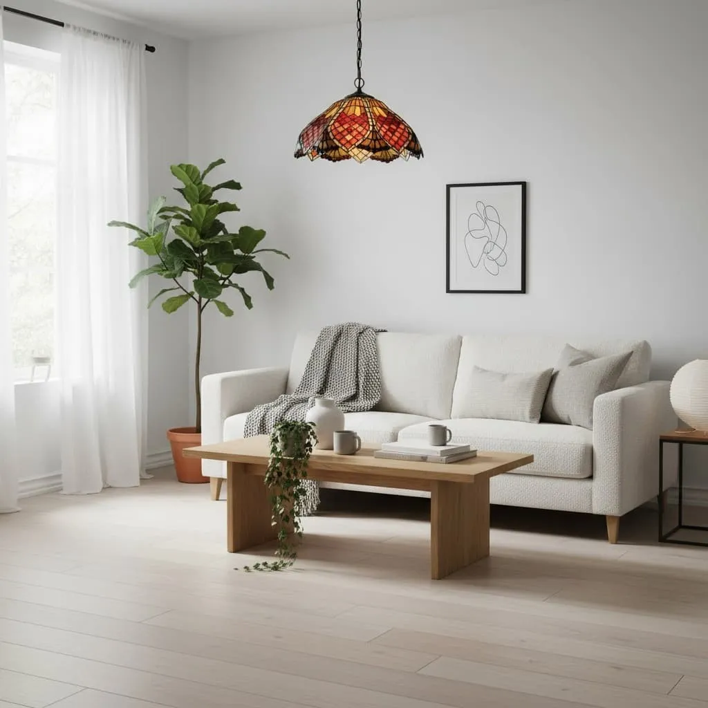 TF Orsino Vintage Art Deco Pendant Light - Textured Glass Lighting for Bedrooms & Halls KL1852