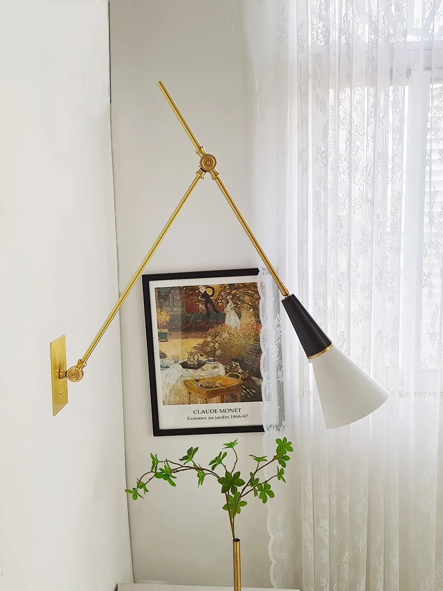 Vintage Metal Adjustable Swing Arm Wall Lamp KL842
