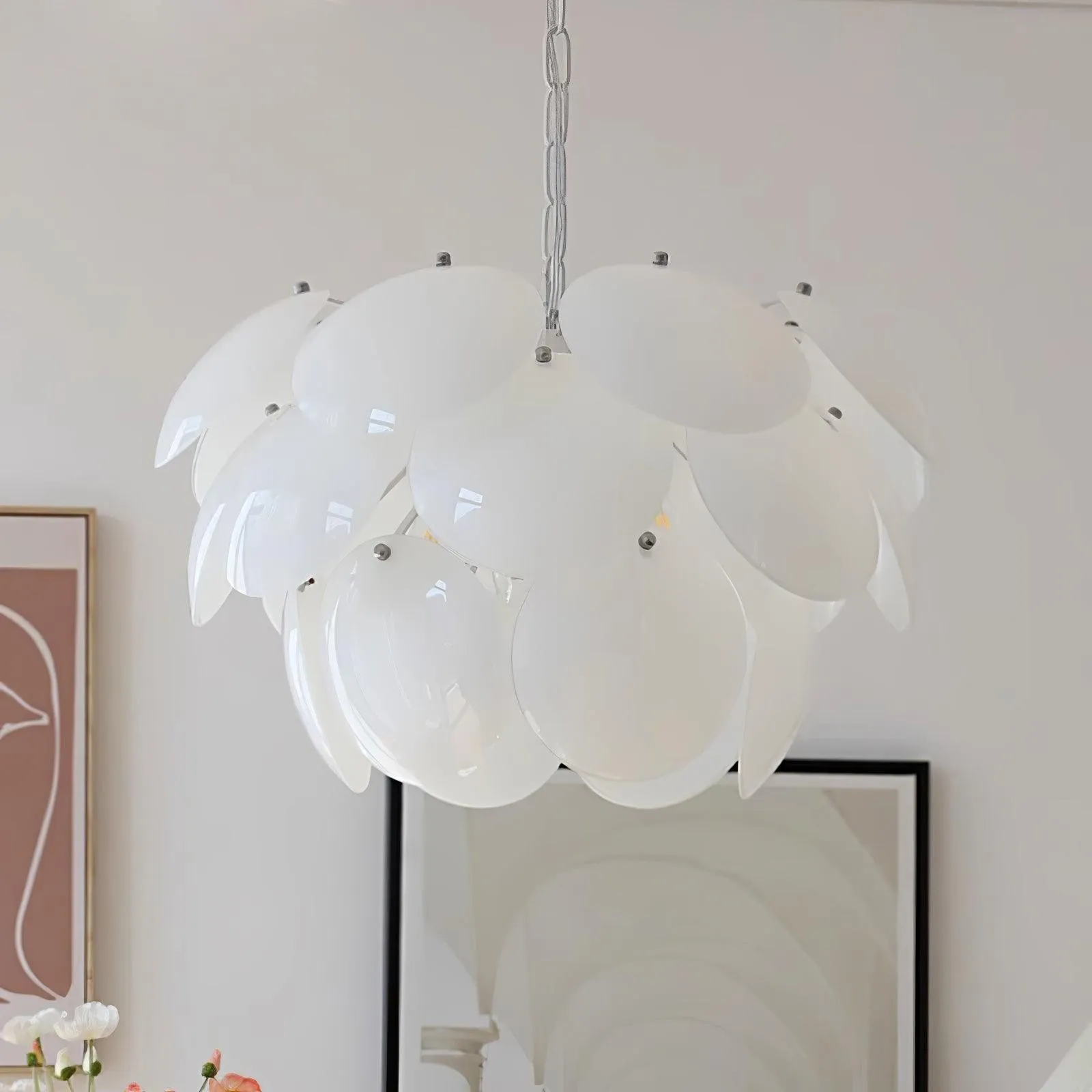 Luxury Fashion Luminous Petal Glass Chandelier KL472